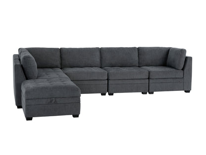Nixon Fabric 6 Piece Modular Sectional Set - Gray