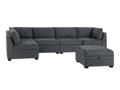 Nixon Fabric 6 Piece Modular Sectional Set - Gray