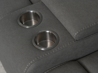 Margaret Fabric Manual Reclining Loveseat - Charcoal