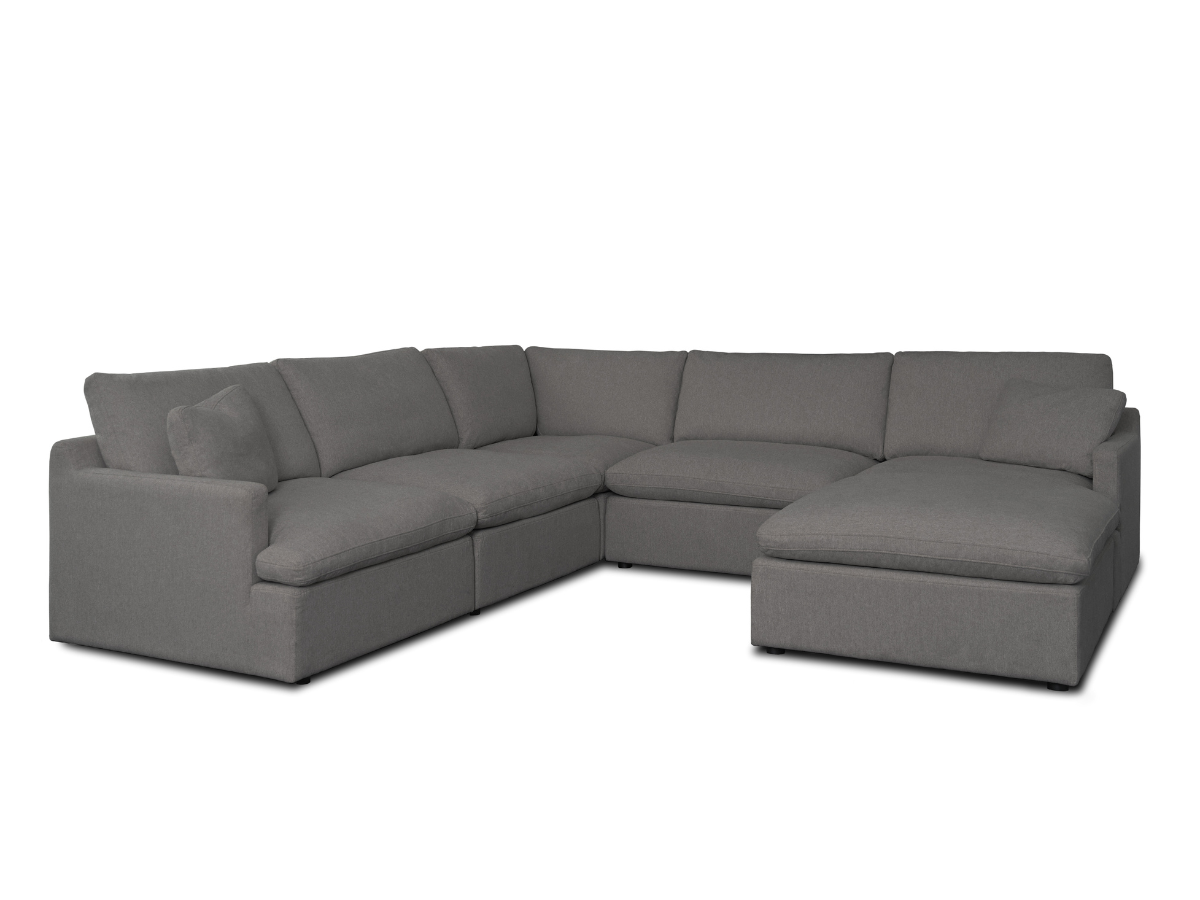 Capri Feather and Down 6-pc Modular Sectional - Gray