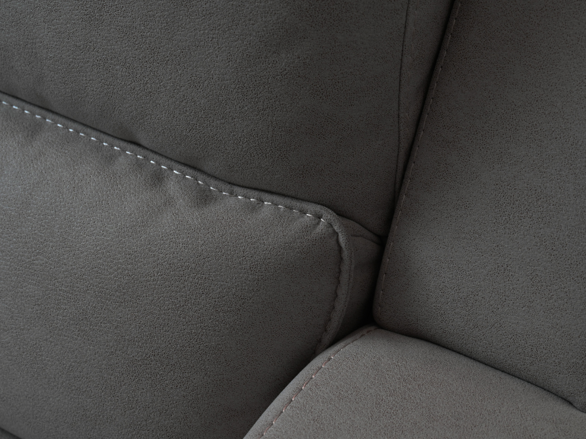 Margaret Fabric Manual Reclining Sofa with Console - Charcoal