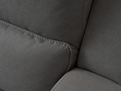 Margaret Fabric Manual Reclining Sofa with Console - Charcoal