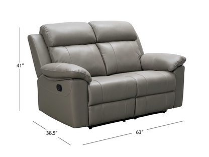 Braylen Top Grain Leather Reclining Loveseat - Gray