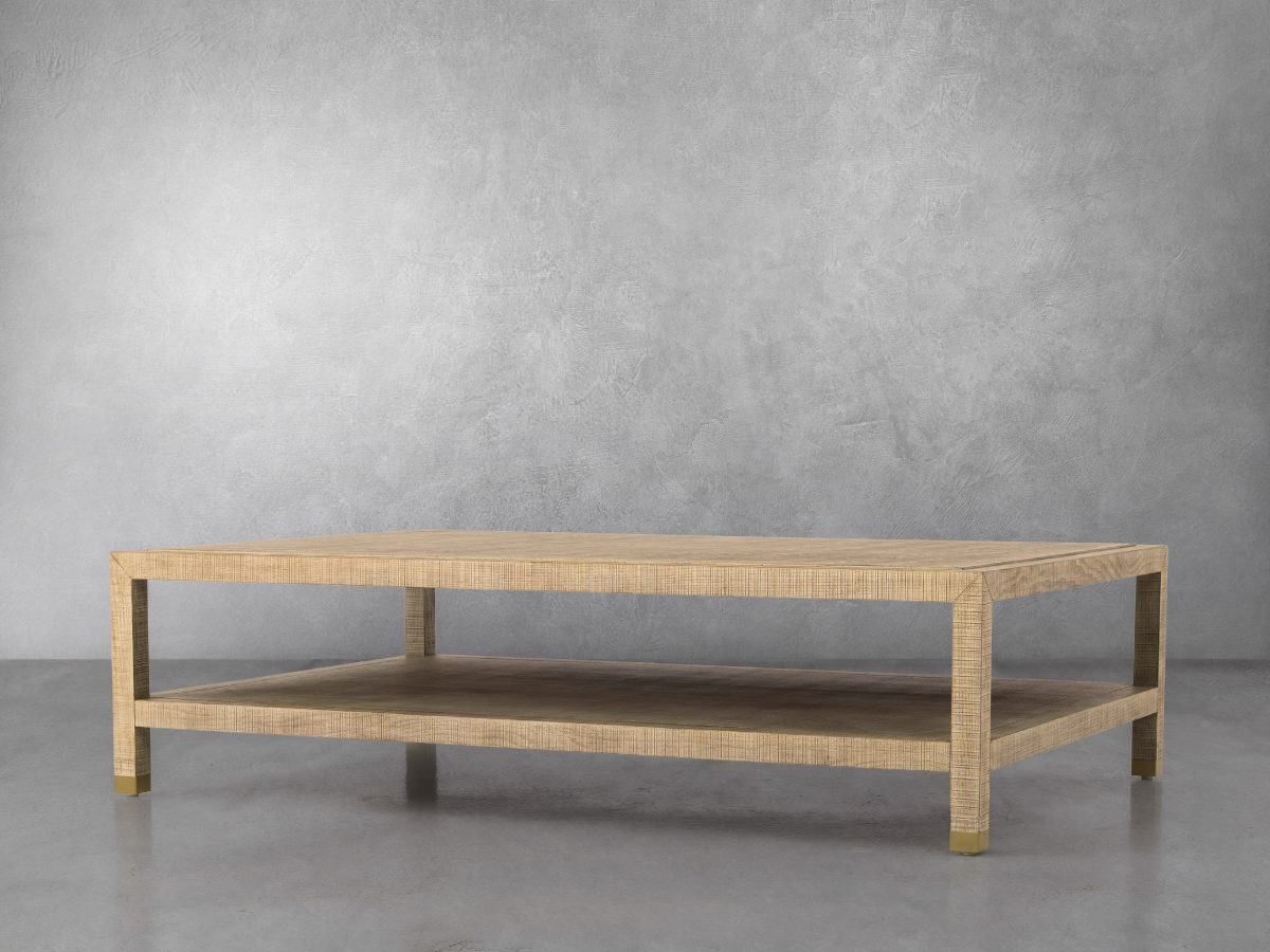 Bacara Modern Classic Wood Brushed Coffee Table 60' - Natural