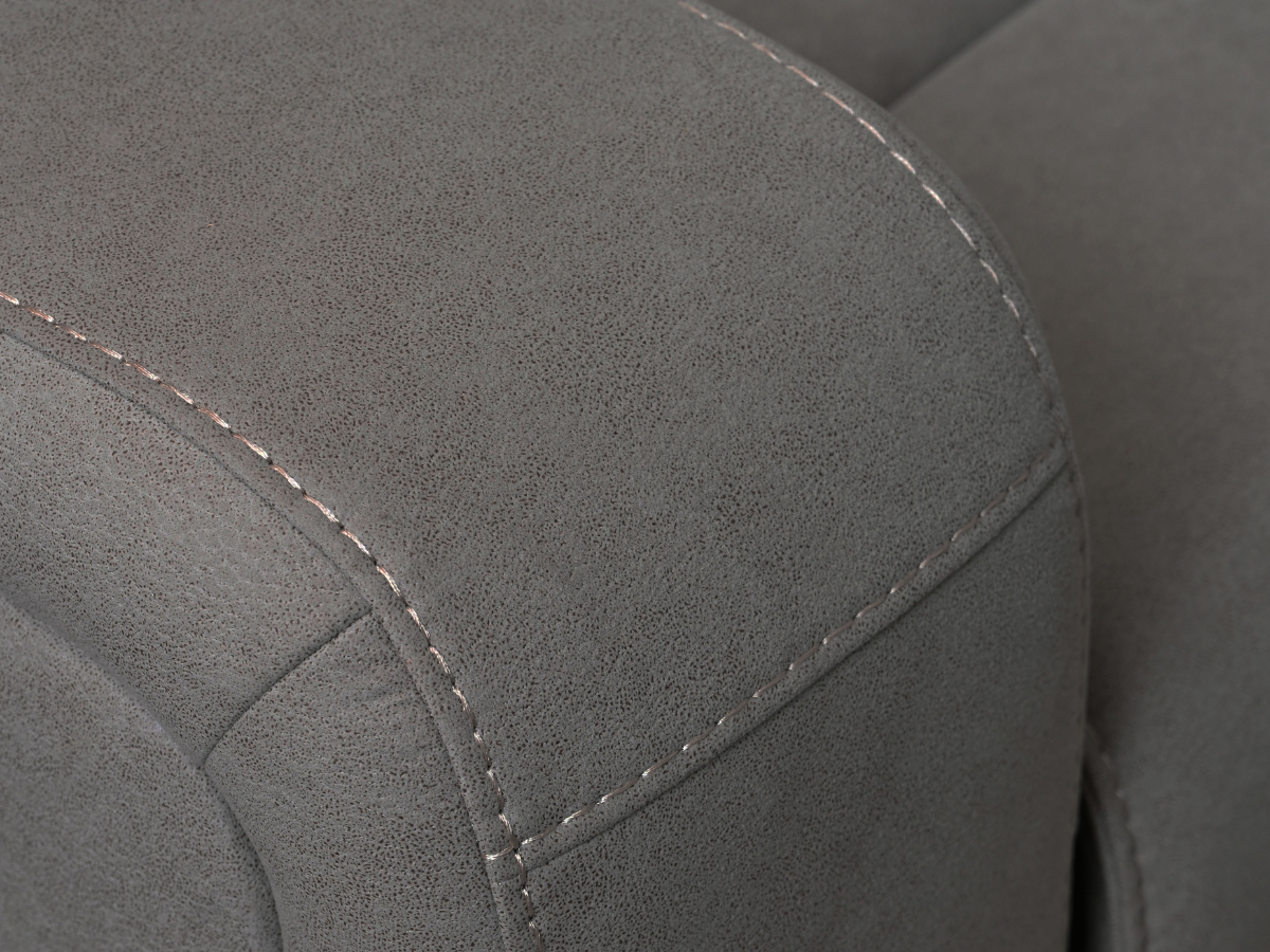 Margaret Fabric Manual Reclining Sofa with Console - Charcoal
