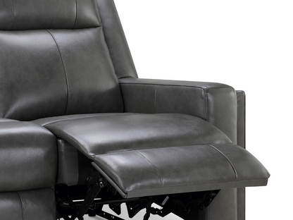 Rhodes Top-Grain Leather Manual Reclining Sofa - Gray