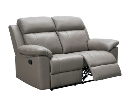 Braylen Top Grain Leather Reclining Loveseat - Gray