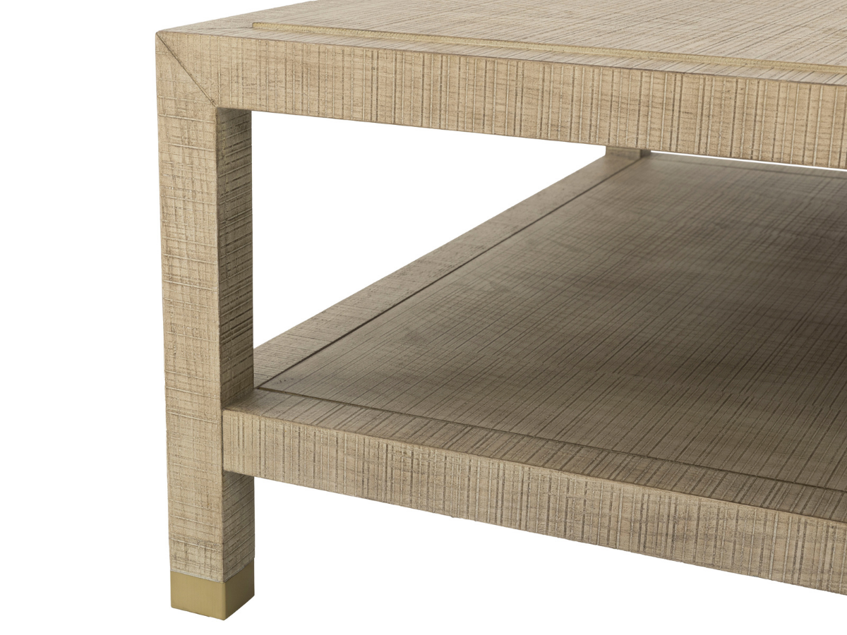 Bacara Modern Classic Wood Brushed Coffee Table 60' - Natural