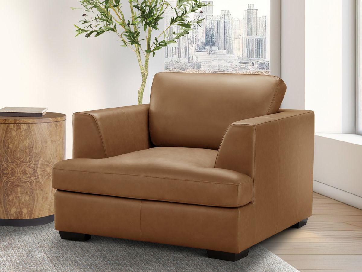 Lisbon Leather Armchair - Camel