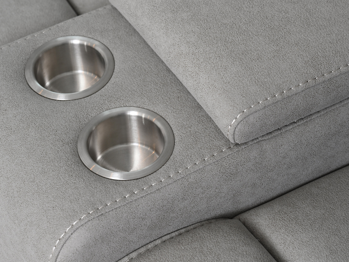 Margaret Fabric Manual Reclining Loveseat - Gray
