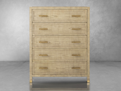 Bacara Modern Classic Wood Brushed 5-Drawer Chest 42' - Natural