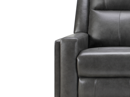 Rhodes Top-Grain Leather Manual Reclining Sofa - Gray