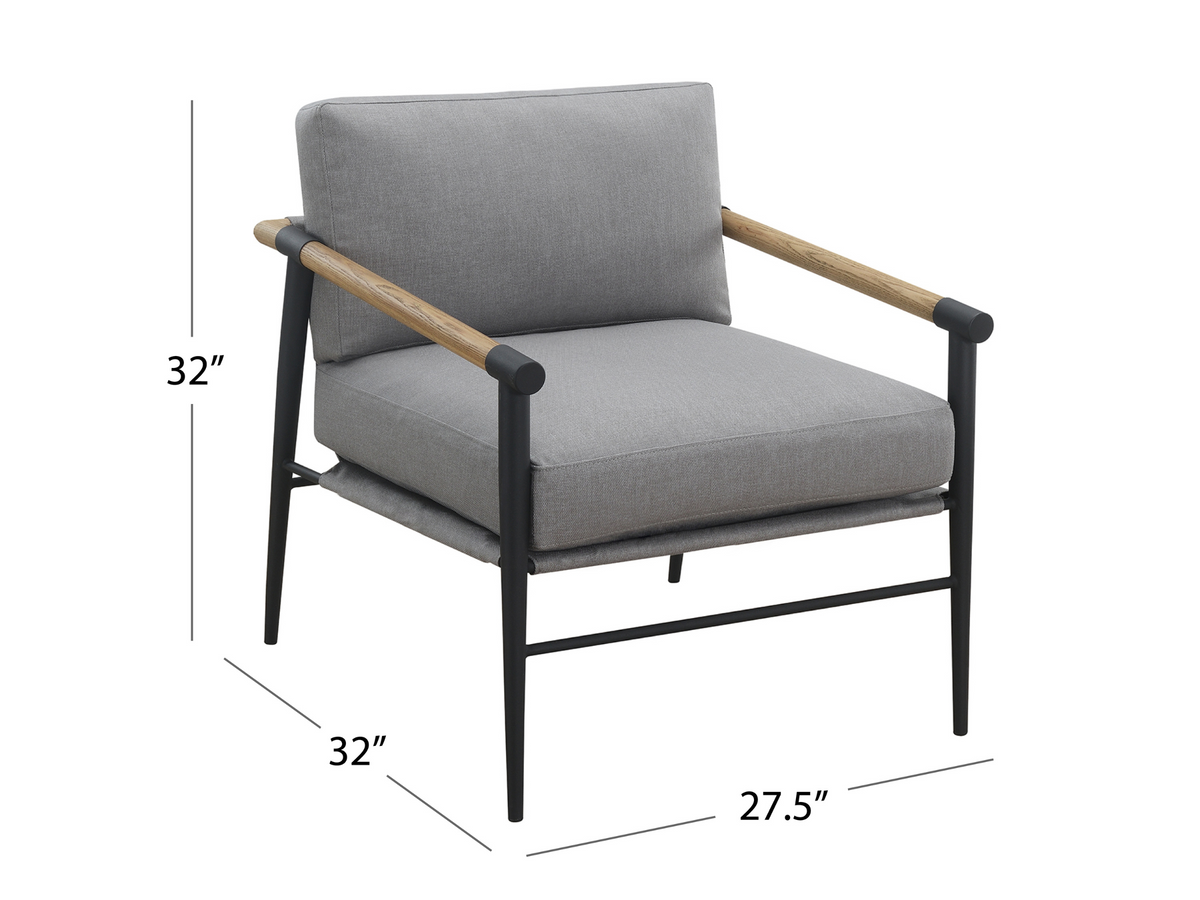Parker Stain-Resistant Fabric Armchair - Gray