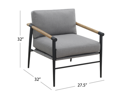 Parker Stain-Resistant Fabric Armchair - Gray