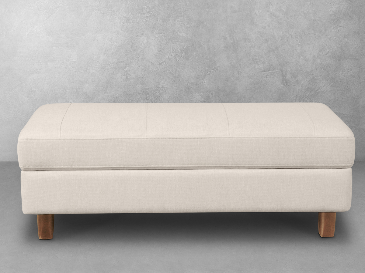 Berkeley Fabric Storage Ottoman - Cream