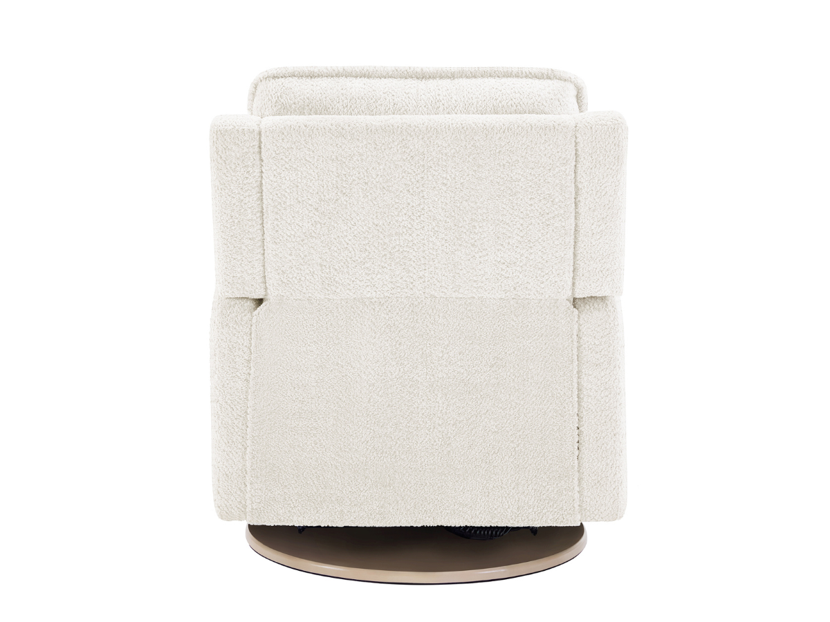 Ayden Boucle Swivel Glider Power Recliner - White