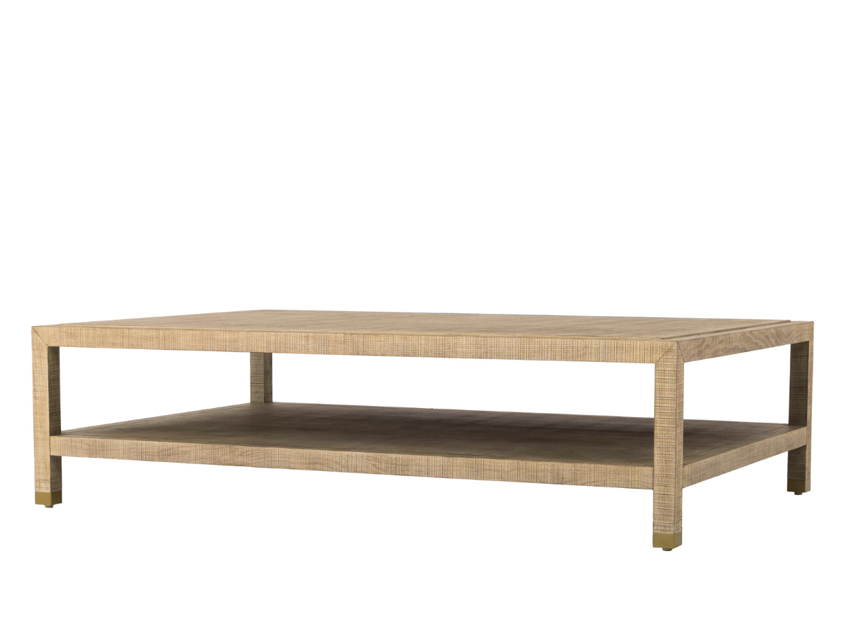 Bacara Modern Classic Wood Brushed Coffee Table 60' - Natural