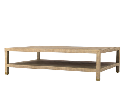 Bacara Modern Classic Wood Brushed Coffee Table 60' - Natural