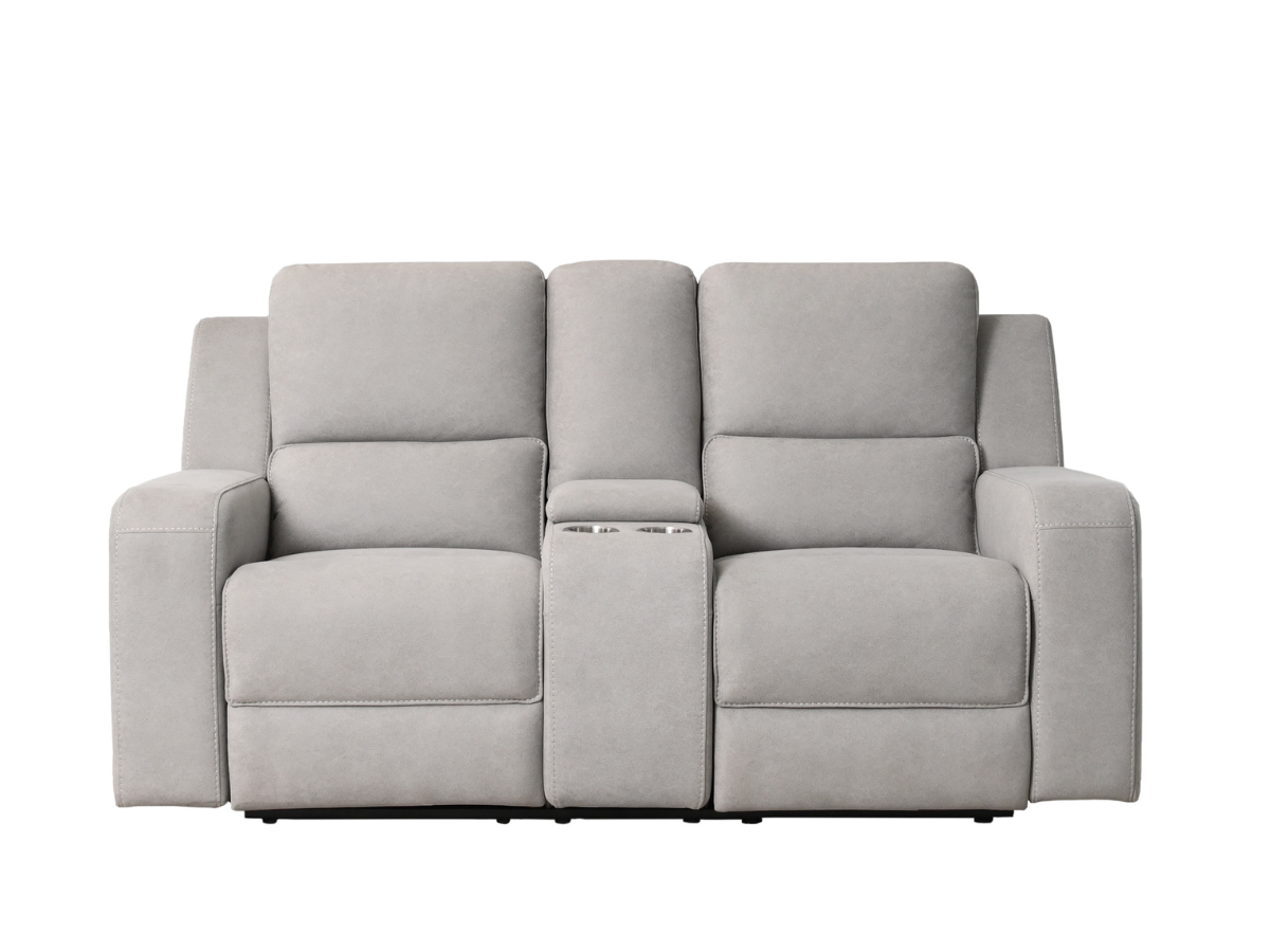Margaret Fabric Manual Reclining Loveseat - Gray
