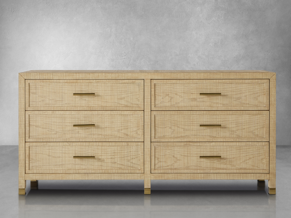 Bacara Modern Classic Wood Brushed 6-Drawer Dresser 72' - Natural