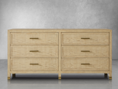Bacara Modern Classic Wood Brushed 6-Drawer Dresser 72' - Natural