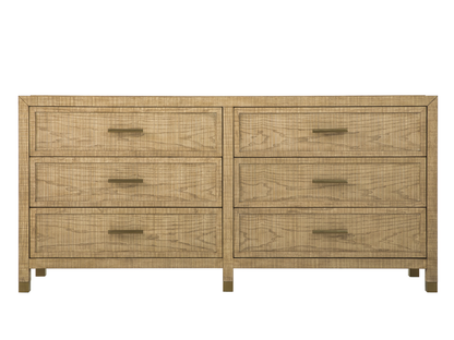 Bacara Modern Classic Wood Brushed 6-Drawer Dresser 72' - Natural