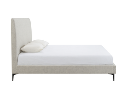 Evella Upholstered Bed - Cream - Queen