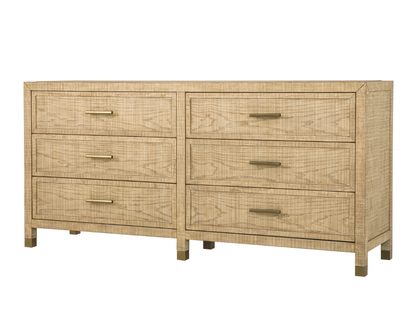 Bacara Modern Classic Wood Brushed 6-Drawer Dresser 72' - Natural