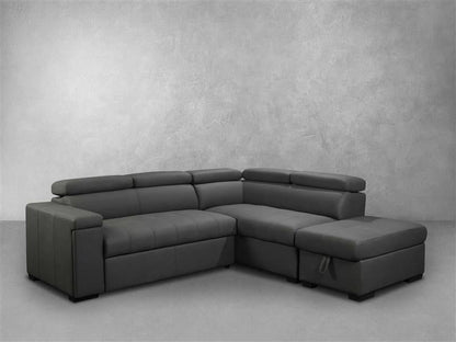 Miami Fabric Storage Sectional with Pullout Bed - Dark Gray