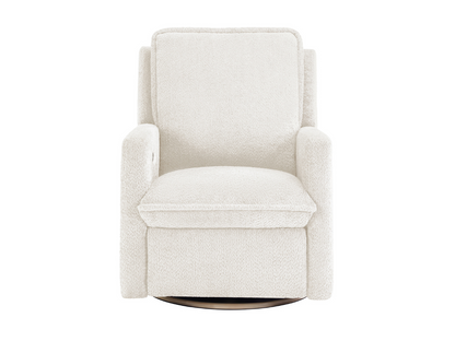Ayden Boucle Swivel Glider Power Recliner - White