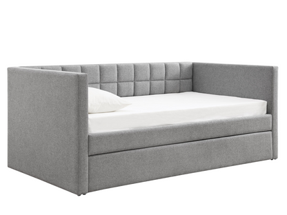 Aveline Upholstered Twin Daybed with Trundle - Gray