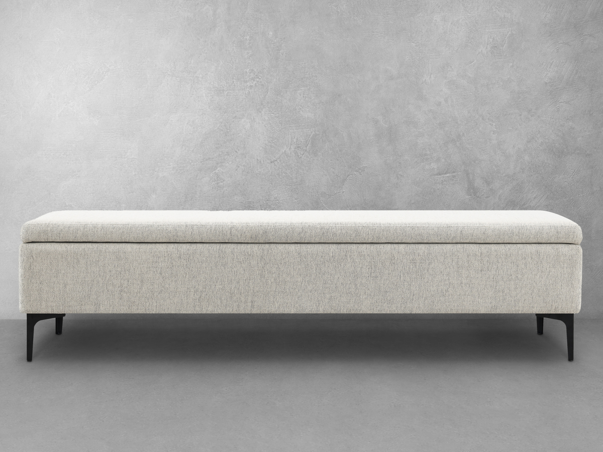 Evella Upholstered Storage Bench - Cream - King