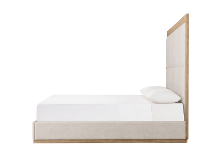 Bacara Modern Classic Wood Beige Upholstered Bed - Natural - King