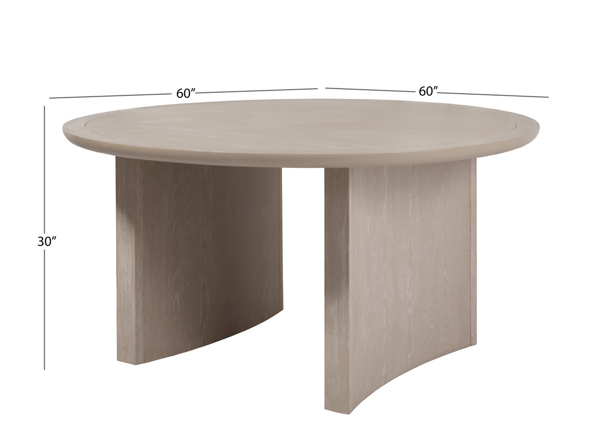 Mandy 5-pc Round Dining Set with Bouclé Chairs - Ivory