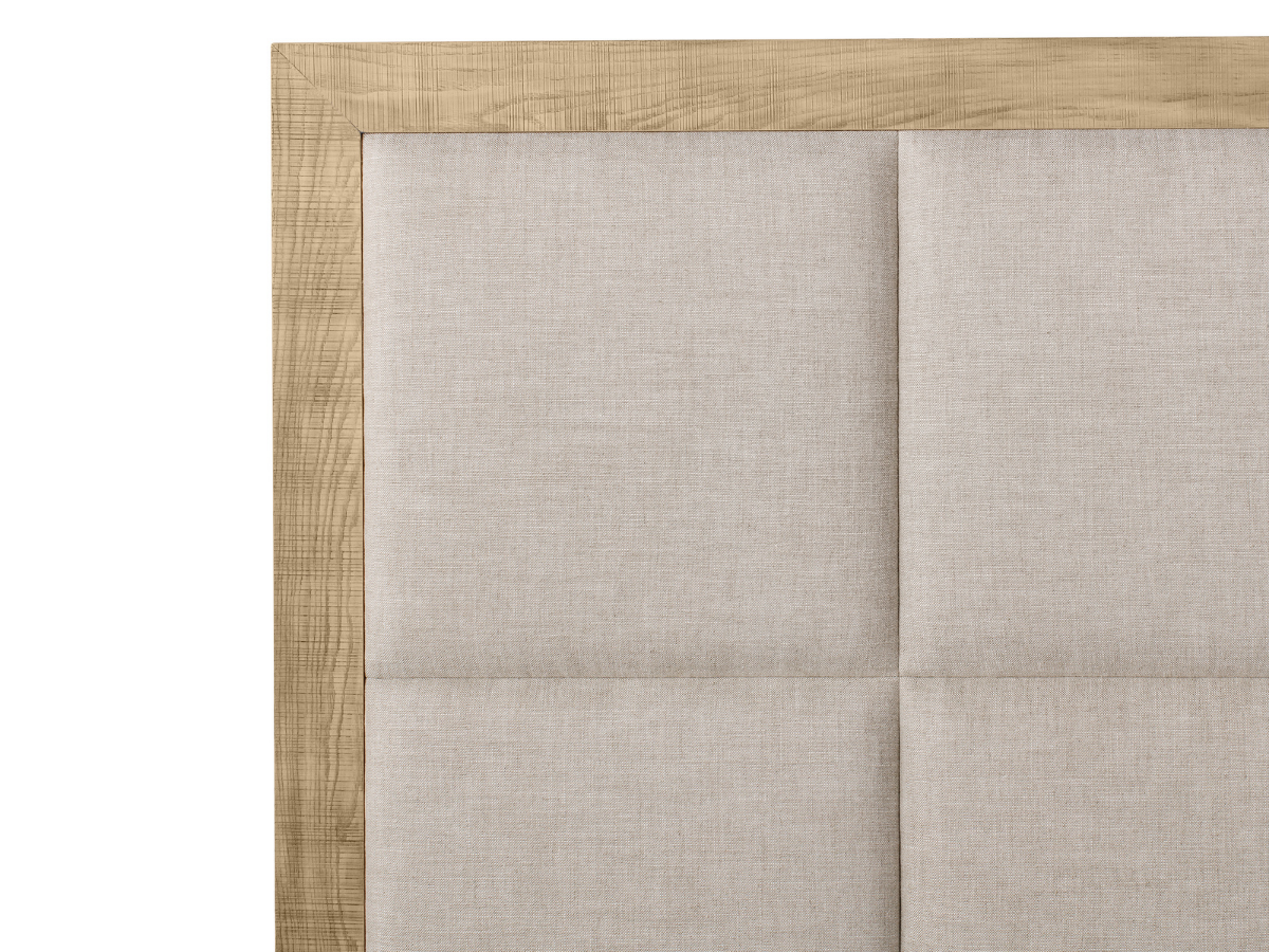 Bacara Modern Classic Wood Beige Upholstered Bed - Natural - King