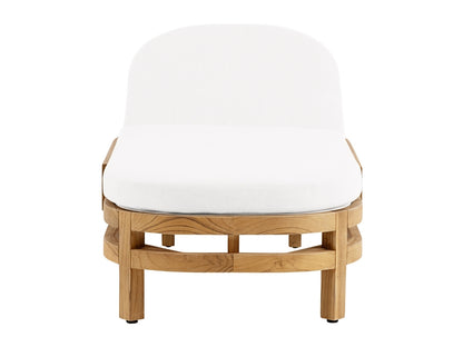 Santino® Outdoor Chaise Lounger - White Fabric with Teak Frame