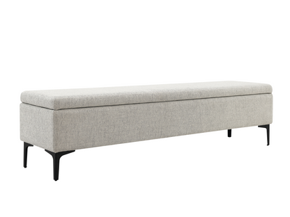 Evella Upholstered Storage Bench - Cream - King
