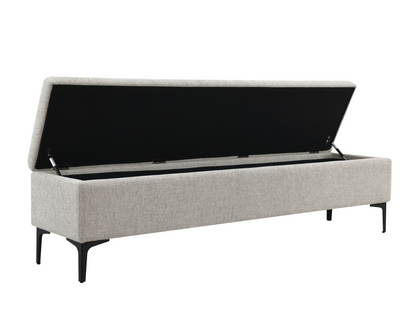 Evella Upholstered Storage Bench - Cream - King