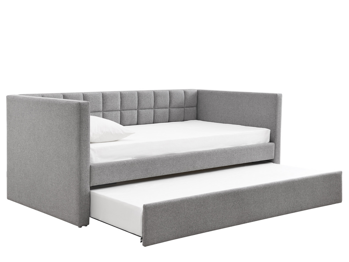 Aveline Upholstered Twin Daybed with Trundle - Gray