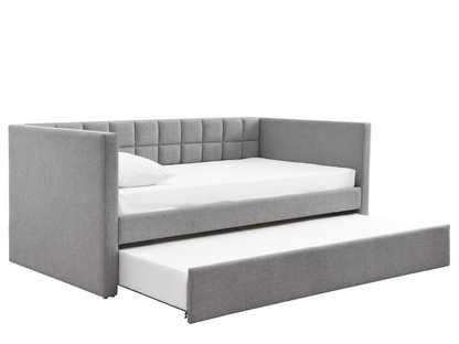Aveline Upholstered Twin Daybed with Trundle - Gray