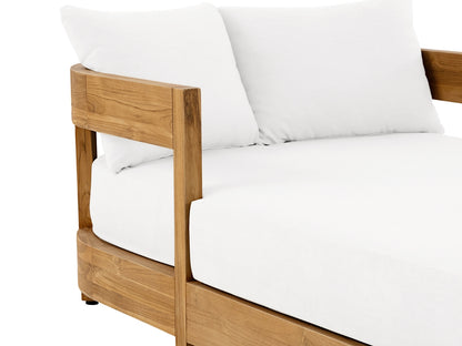 Santino® Outdoor Daybed - White Fabric with Teak Frame