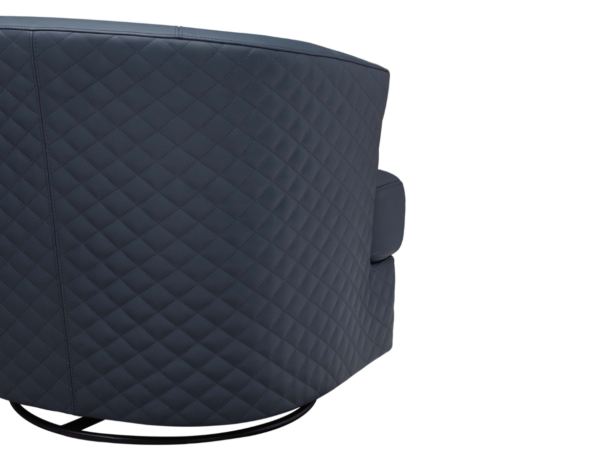 Belfield 100% Top Grain Leather Swivel Chair - Blue