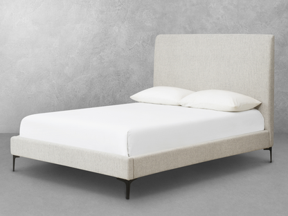 Evella Upholstered Bed - Cream - Queen