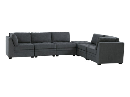 Nixon Fabric 6 Piece Modular Sectional Set - Gray