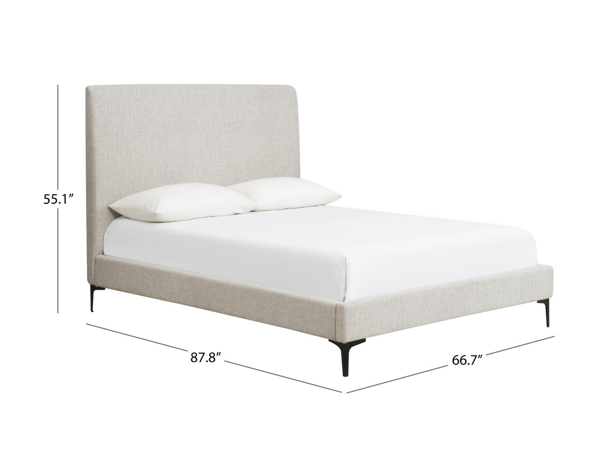 Evella Upholstered Bed - Cream - Queen