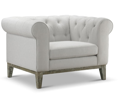 Gwen Stain Resistant Fabric Chesterfield Chair - Light Gray