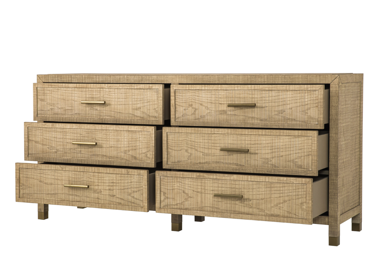 Bacara Modern Classic Wood Brushed 6-Drawer Dresser 72' - Natural