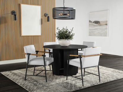 Parker 5-pc Dining Set - Black with White