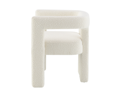 Mandy Bouclé Fabric Dining Chair - Ivory