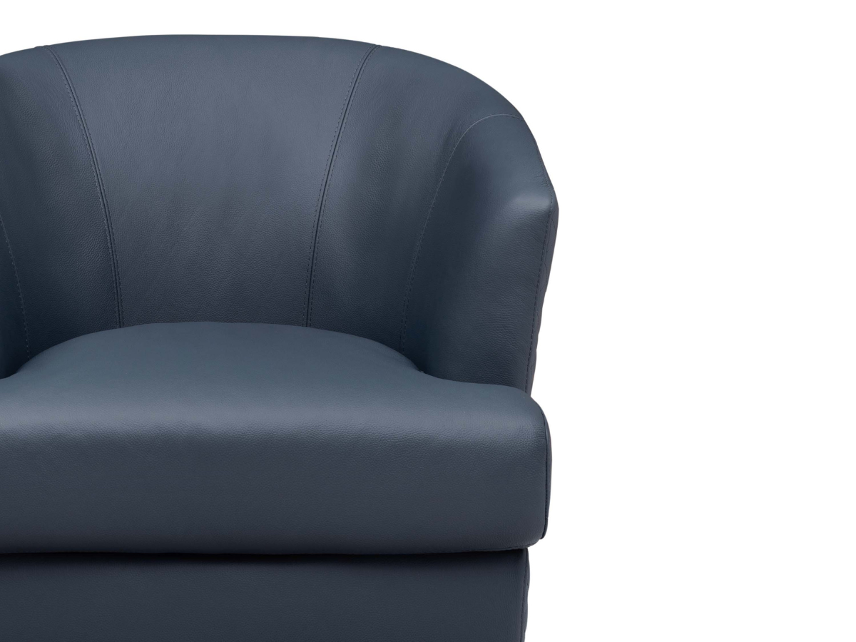 Belfield 100% Top Grain Leather Swivel Chair - Blue